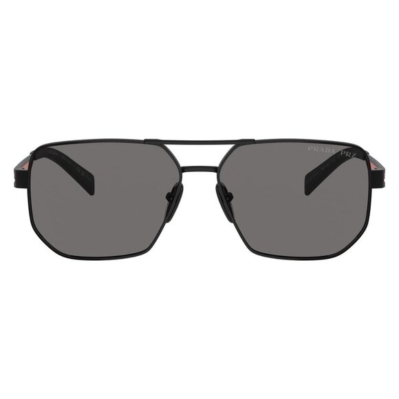 New PRADA LINEA ROSSA Black Polarised Aviator SPS 51ZS 1BO-02G Sunglasses Women - Picture 2 of 6